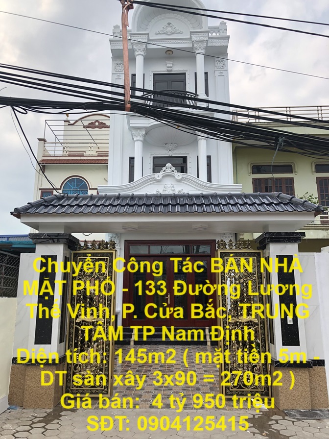 Chuyển Công Tác BÁN NHÀ MẶT PHỐ - 133 Đường Lương Thế Vinh, P. Cửa Bắc, TRUNG TÂM TP Nam Định - Ảnh chính